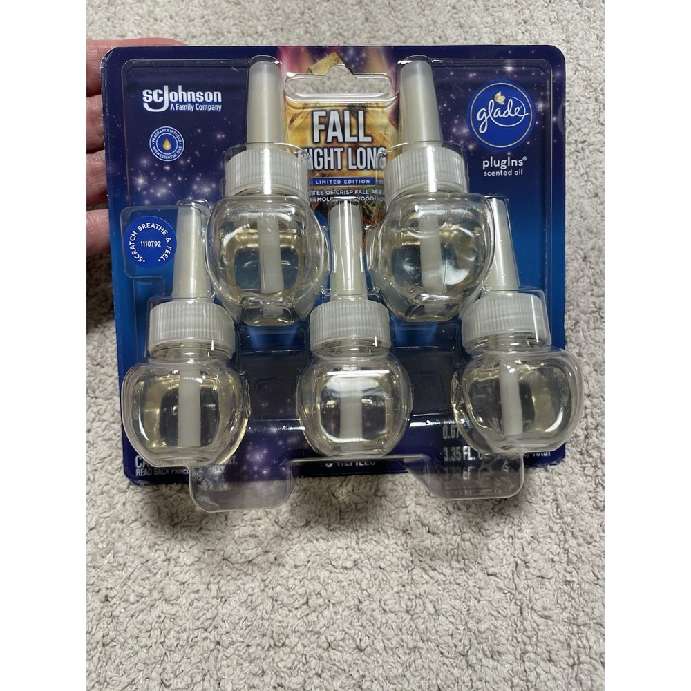 Glade FALL NIGHT LONG Scented Oil PlugIns Limited Edition 5 Refills NEW